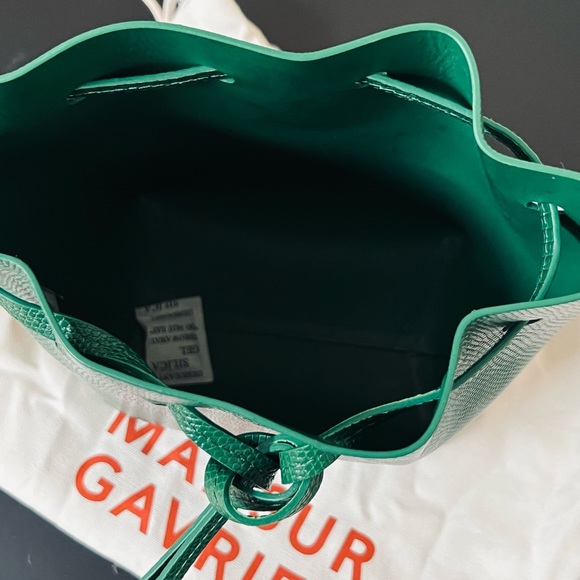 Mansur Gavriel Mini Mini Bucket Saffiano Leather in Green - Picture 4 of 5